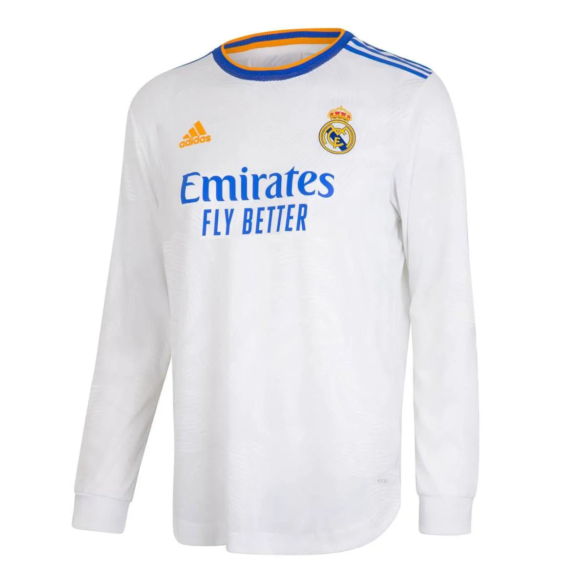 Adidas 2021 22 Real Madrid Home Authentic Long Sleeve Jersey White B