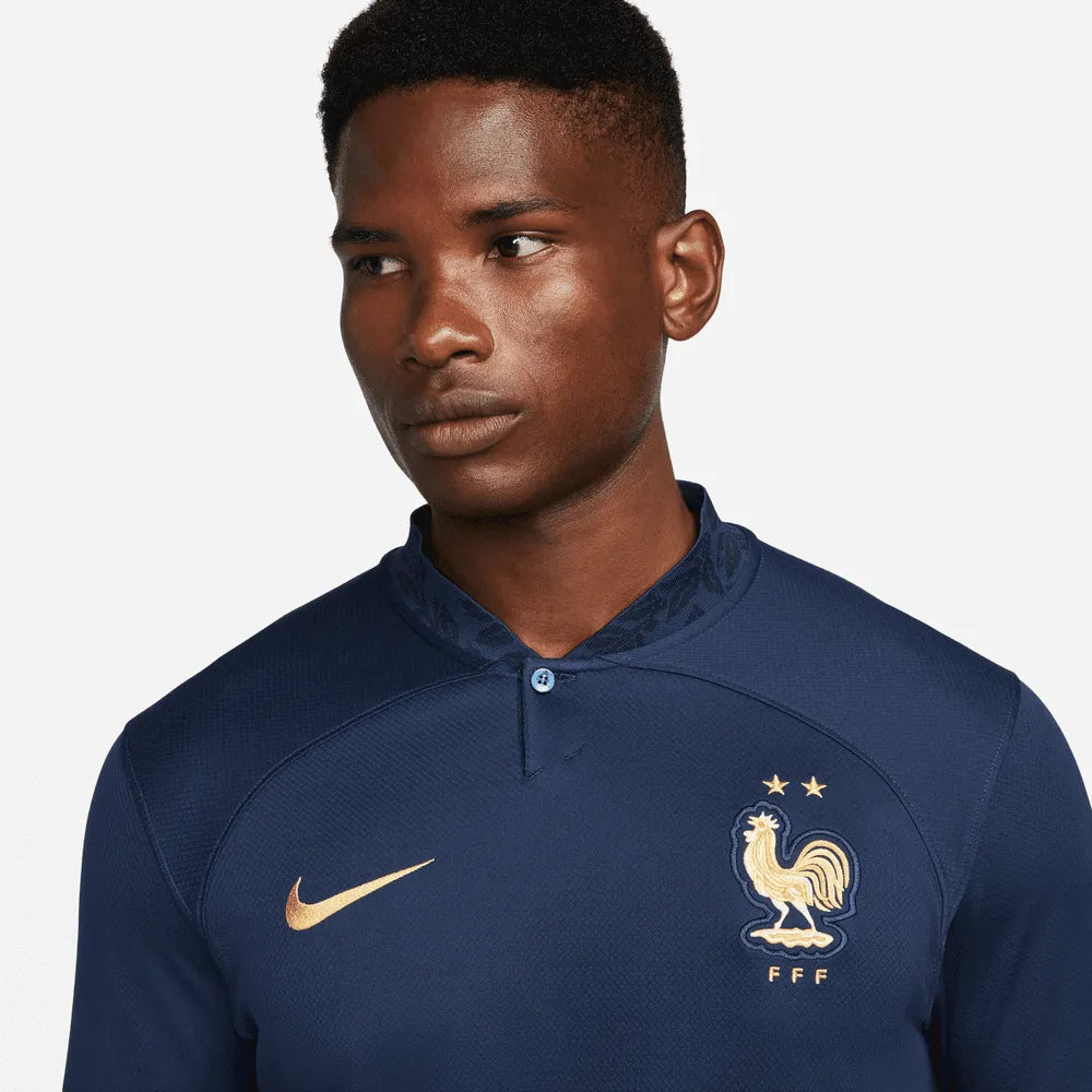 Nike 2022 23 France Home Long Sleeve Jersey Navy Gold