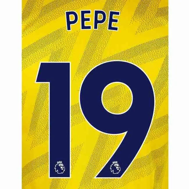 Arsenal 2019 20 Away Pepe 19 Jersey Name Set Navy