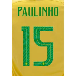 Brasil 2018 Home Paulinho 15 Jersey Name Set