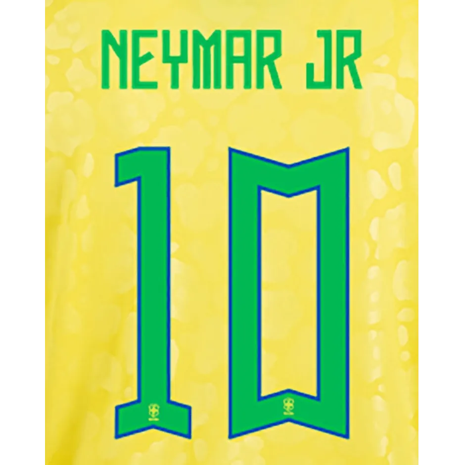 Brazil 2022 23 Home Neymar JR Youth Jersey Name Set