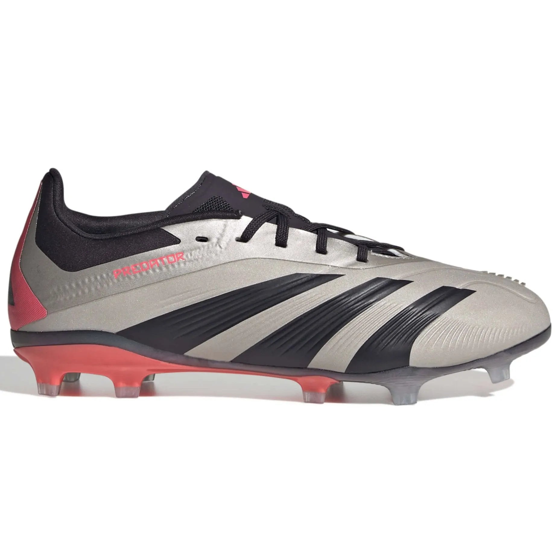 Adidas Predator Elite Firm Ground Youth Soccer Cleats Platinum Metallic Aurora Black Carbon 3.5