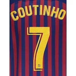 Barcelona 2019 21 Home Coutinho 7 Jersey Name Set