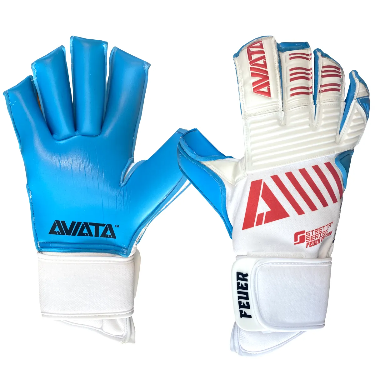 Aviata Stretta Feuer USA V7 Goalkeeper Gloves White Red Blue