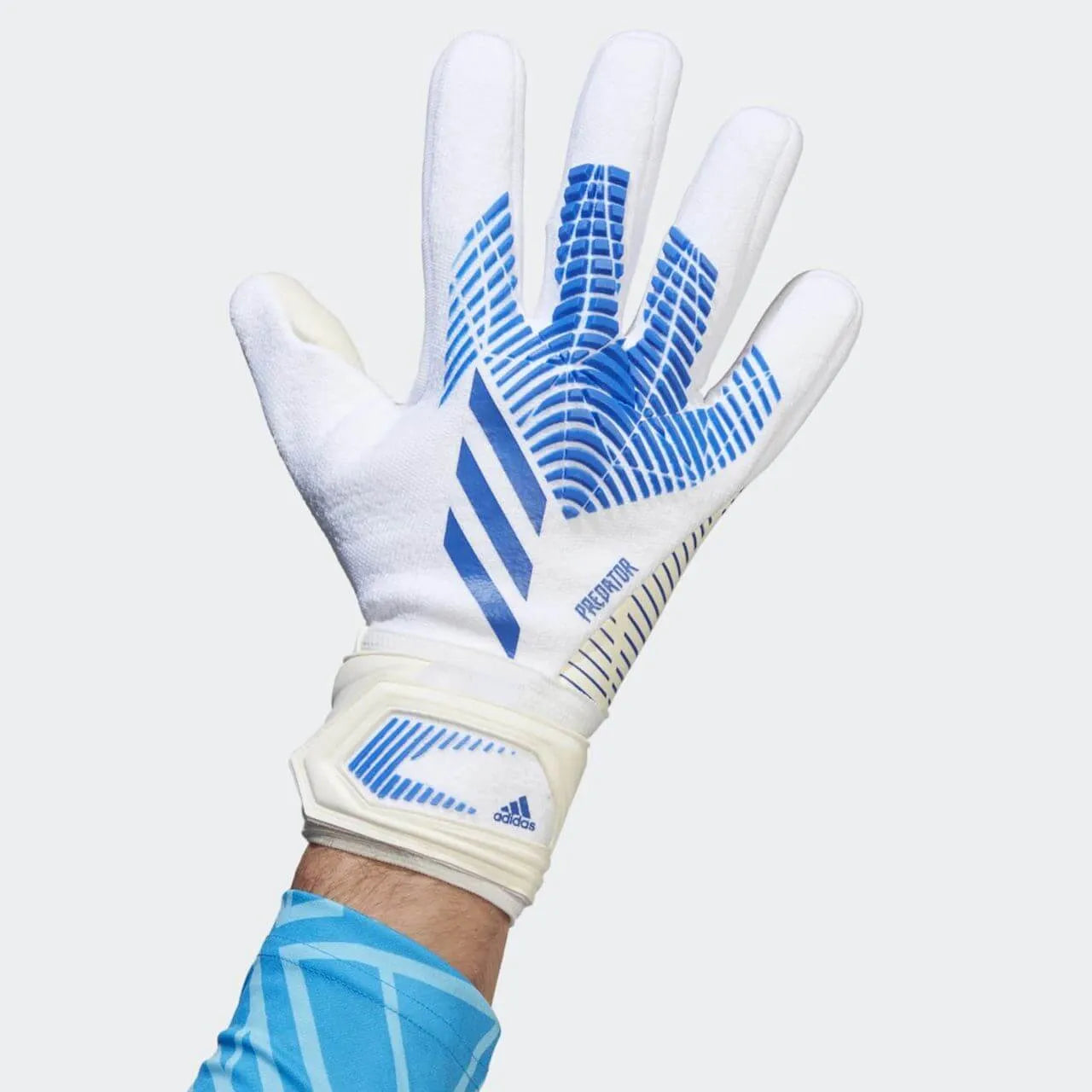 Adidas Predator fashion GL Training J Soccer Goal Keeper Gloves Size 7 Blue/White NTW