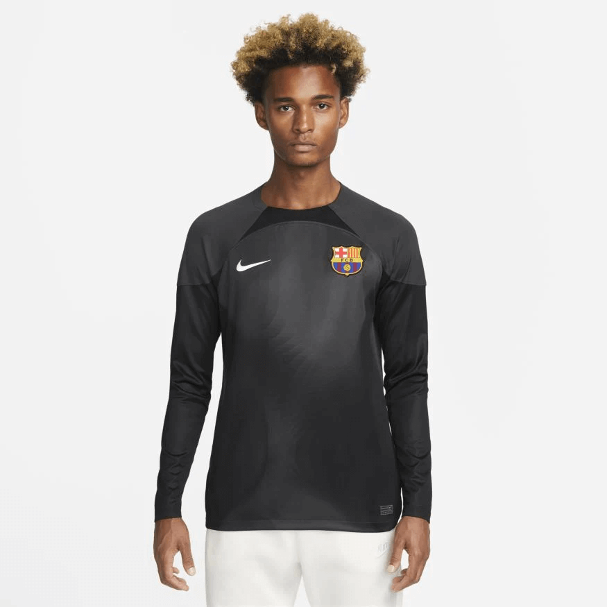 Peladura Tío o señor salón Nike 2022-23 FC Barcelona Long-Sleeve Goalkeeper Jersey - Black
