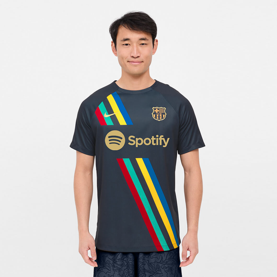 Nike Barcelona 2022-23 Pre-Match SS Top Navy-Gold