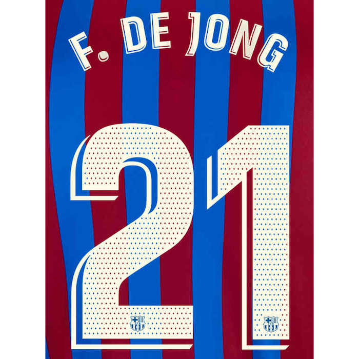 2021-22 Barcelona Away S/S No.21 F.De JONG UEFA EL 21-22 FCB jersey shirt  sz XL