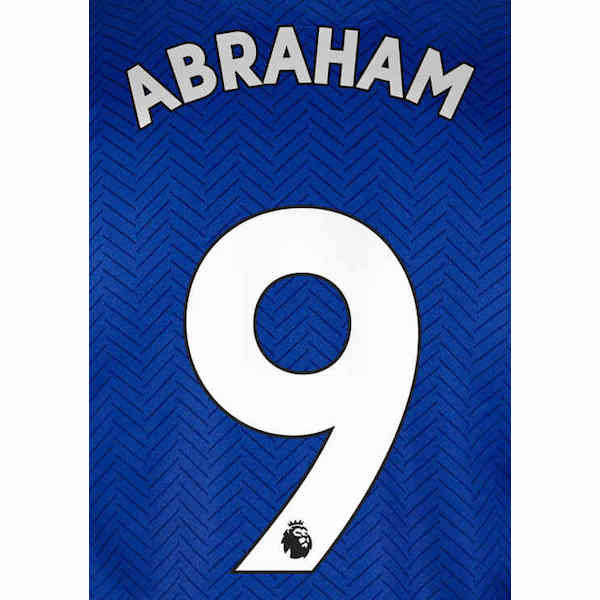 Chelsea 2019/22 Home Abraham #9 Jersey Name Set-White