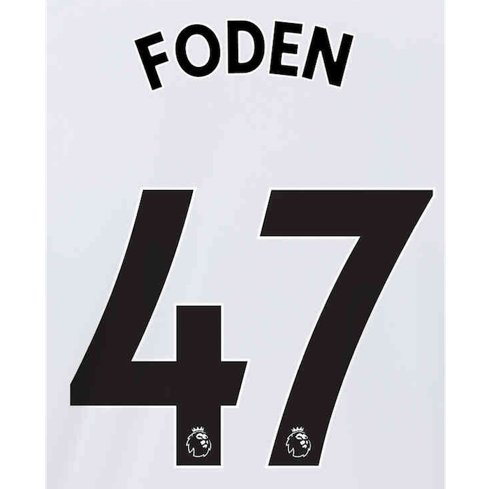 Uni Sport Manchester City 2021/22 Away Foden #47 Jersey Name Set-Black