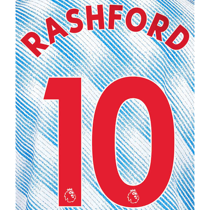 Manchester United 2021/22 Away Rashford #10 Jersey Name Set-Red