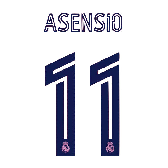 Real Madrid 2020/21 Away Asensio #11 Jersey Name Set