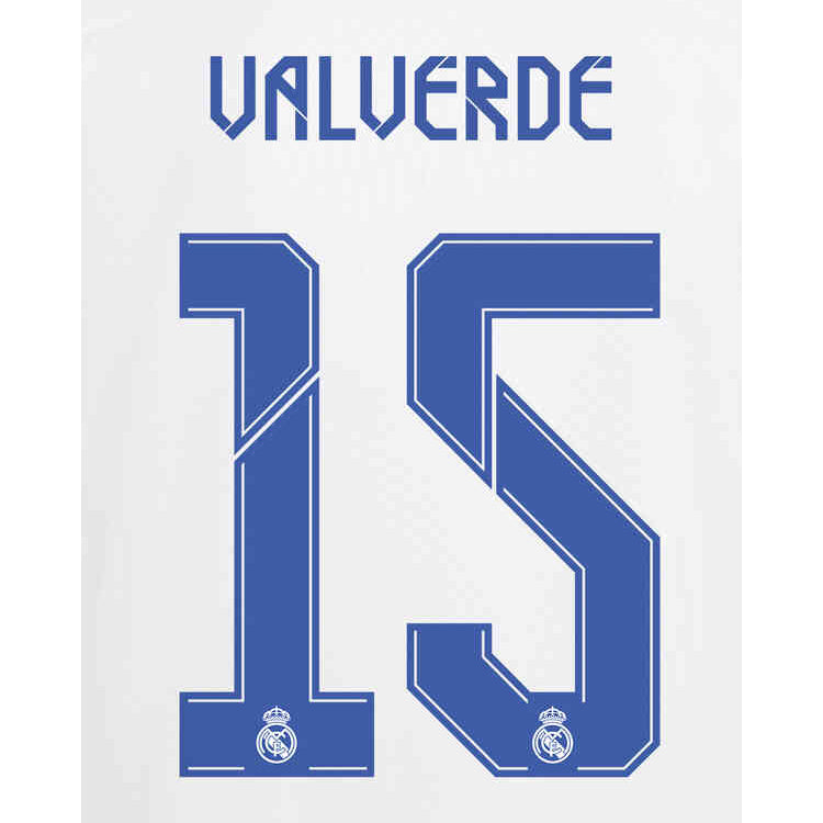 Real Madrid 2022/23 Home Valverde #15 Jersey Name Set