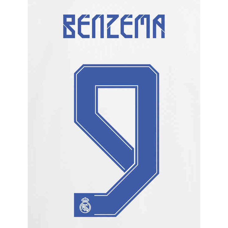 Real Madrid Home Shirt 2021-22 with Benzema 9 printing