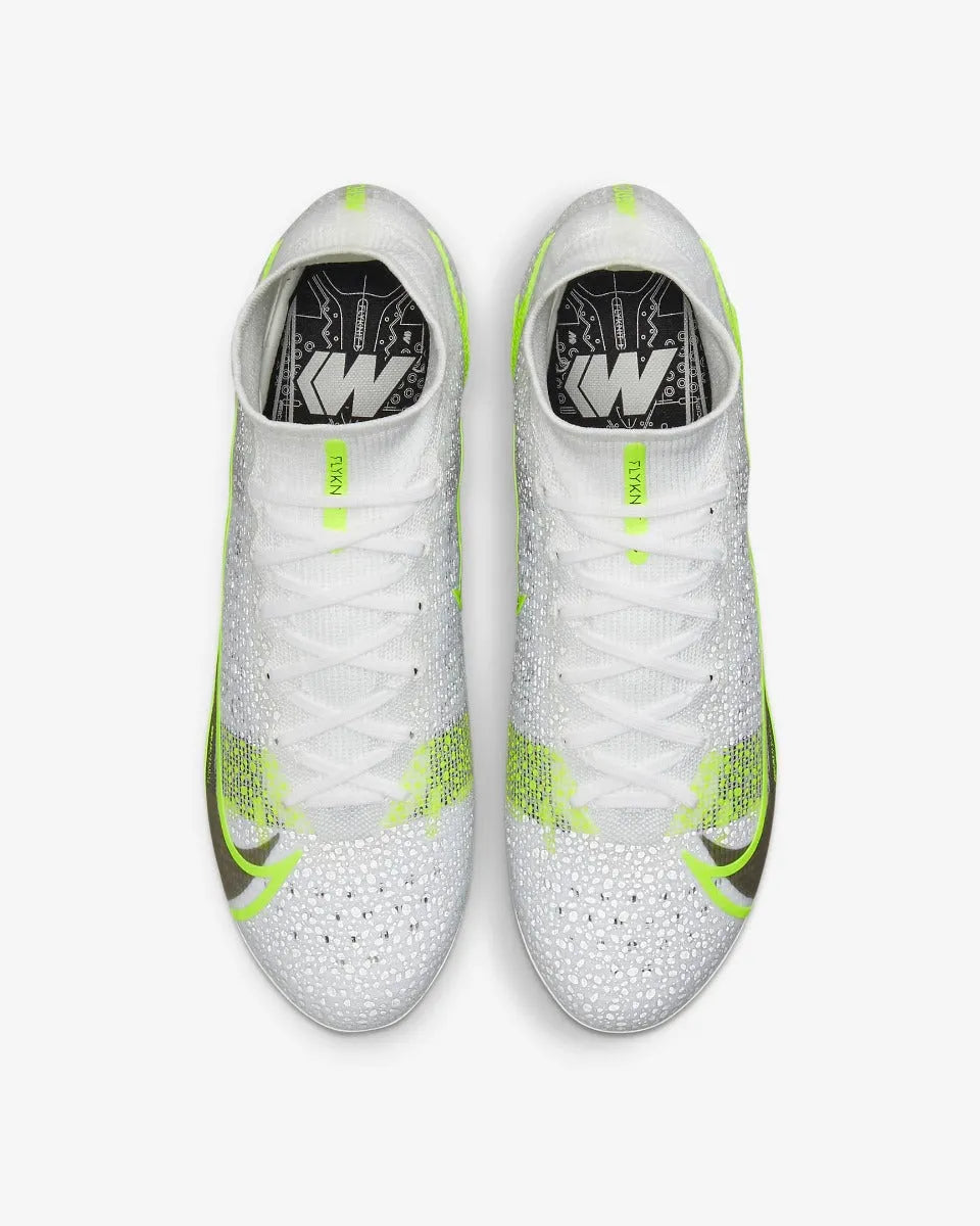 Nike Superfly 8 Elite FG - White-Grey-Volt (Pair - Top)