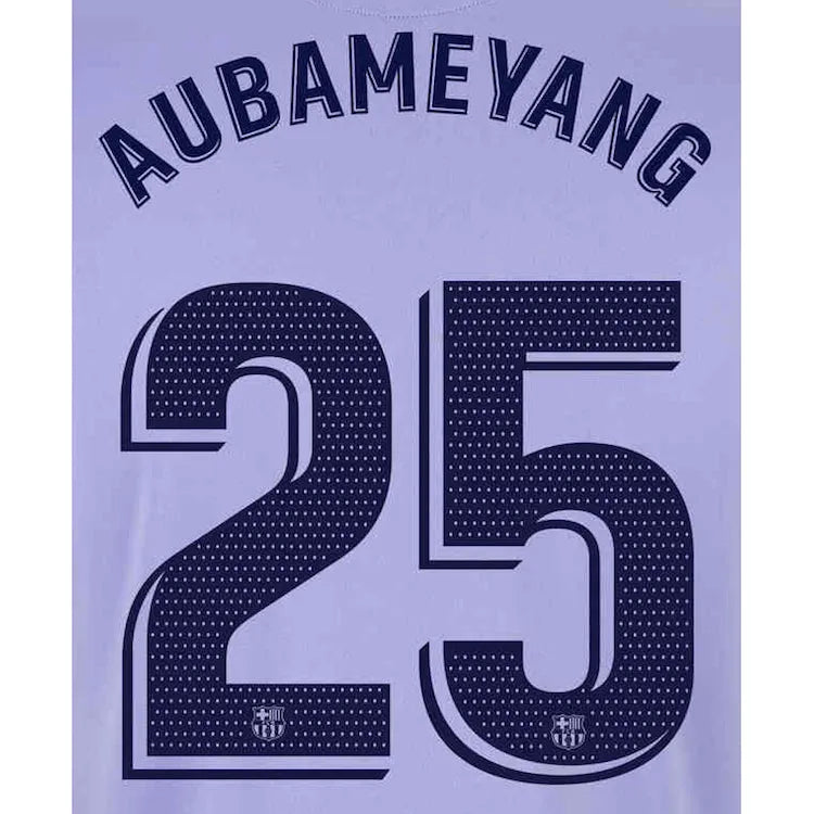 Barcelona 2021/22 Away Aubameyang #25 Jersey Name Set (Main)