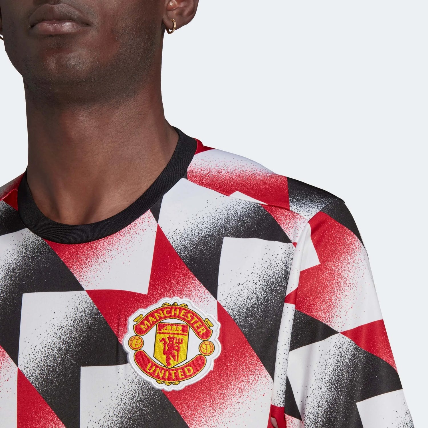 adidas 2022-23 Manchester United Pre-Match Jersey - White-Red-Black (Detail 1)