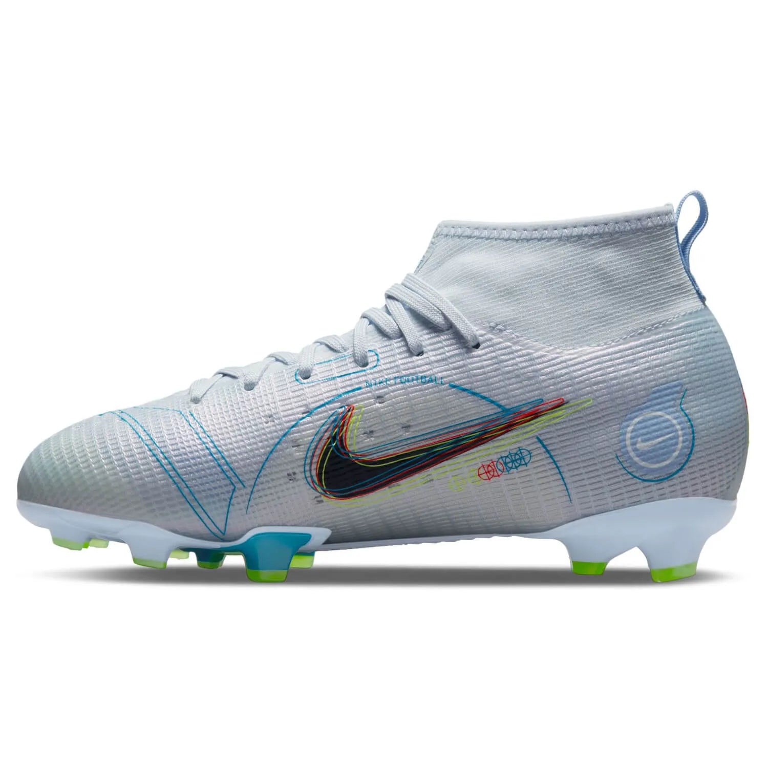 Nike JR Superfly 8 Pro FG - Grey-Blue (Side 1)