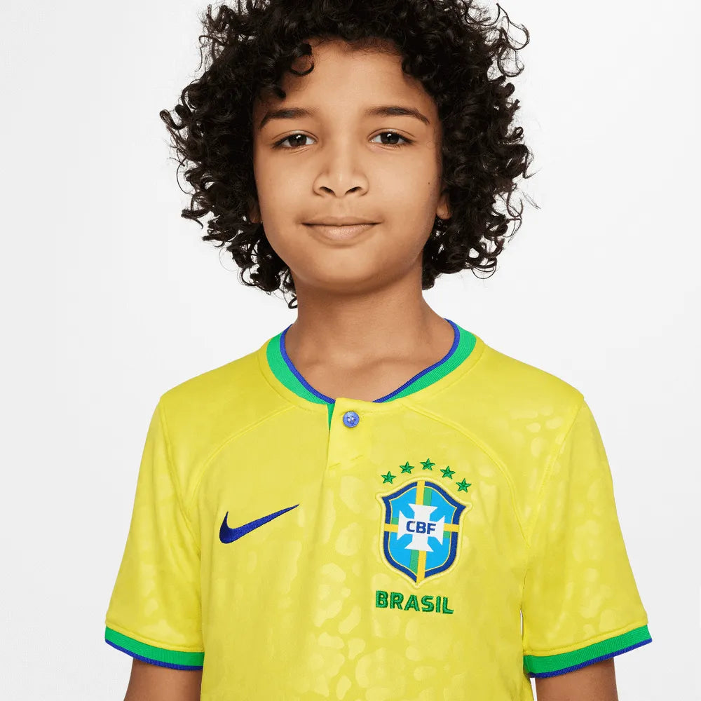 Nike 2022-23 Brazil Youth Home Jersey - Yellow (Detail 1)