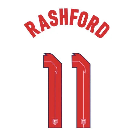 England 2020/22 Home Rashford #11 Jersey Name Set (Main)