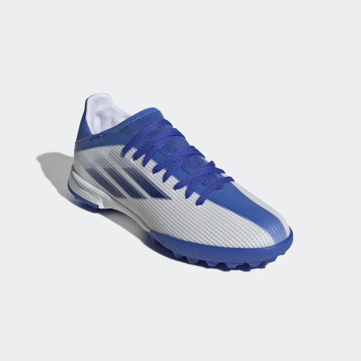 adidas JR X Speedflow .3 Turf - White-Blue (Diagonal 1)