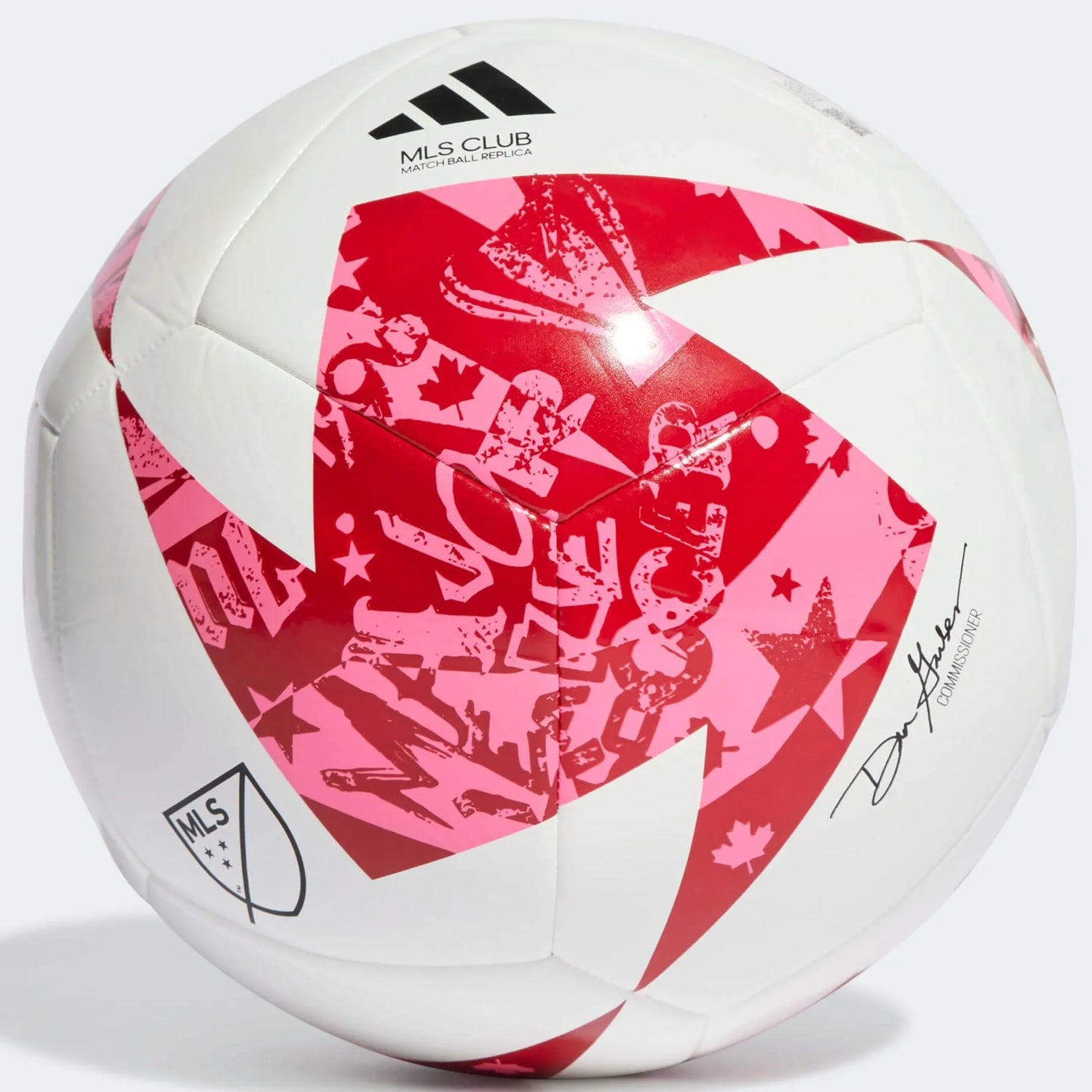 adidas 2023 MLS Club Ball - White-Red-Pink (Front)