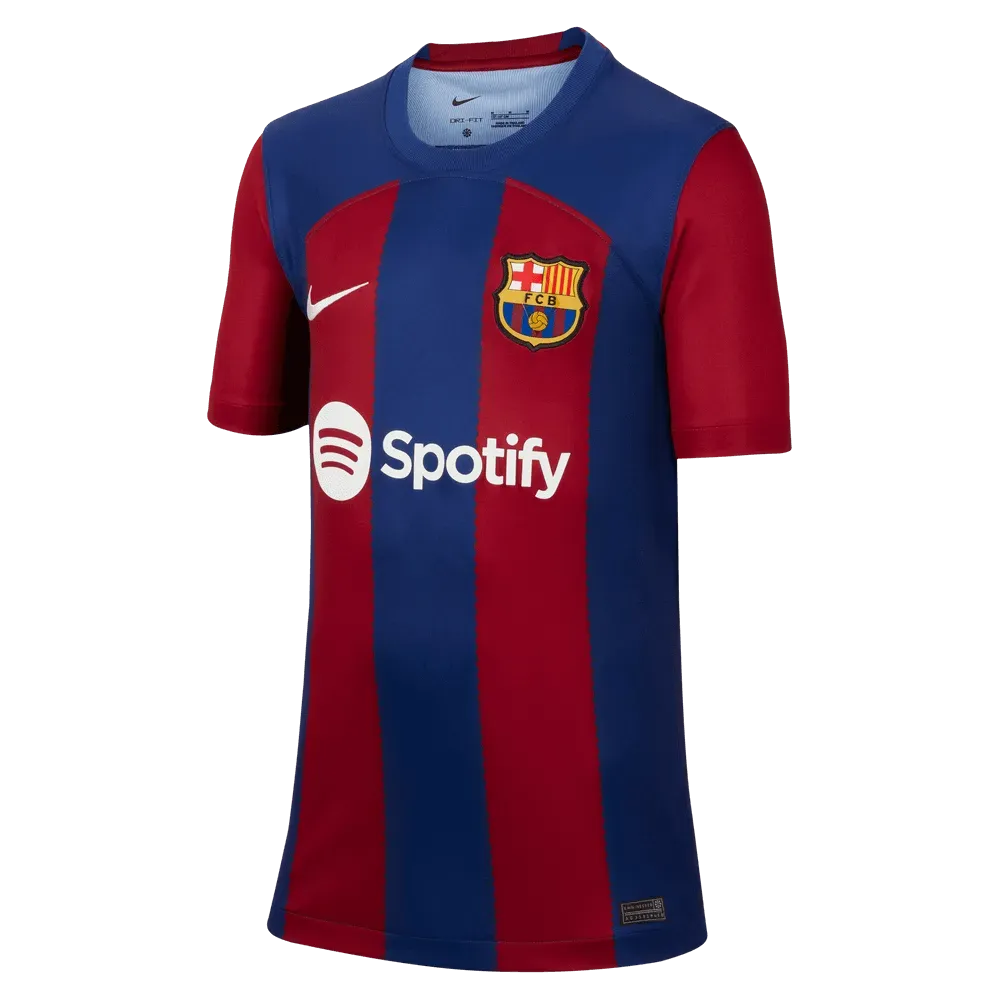 Nike 2023-24 Barcelona Youth Stadium Home Jersey (Front)