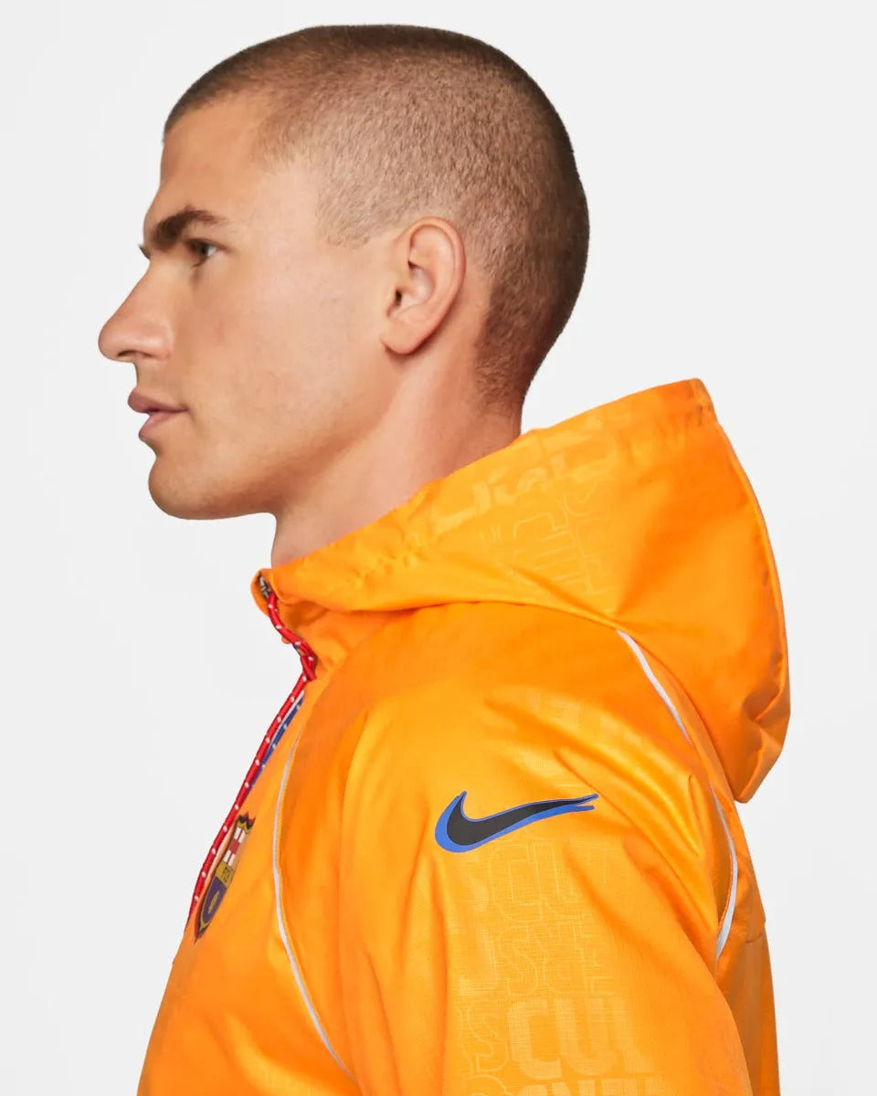 Nike 2022 Barcelona NK AWF Jacket - Vivid Orange (Detail 1)