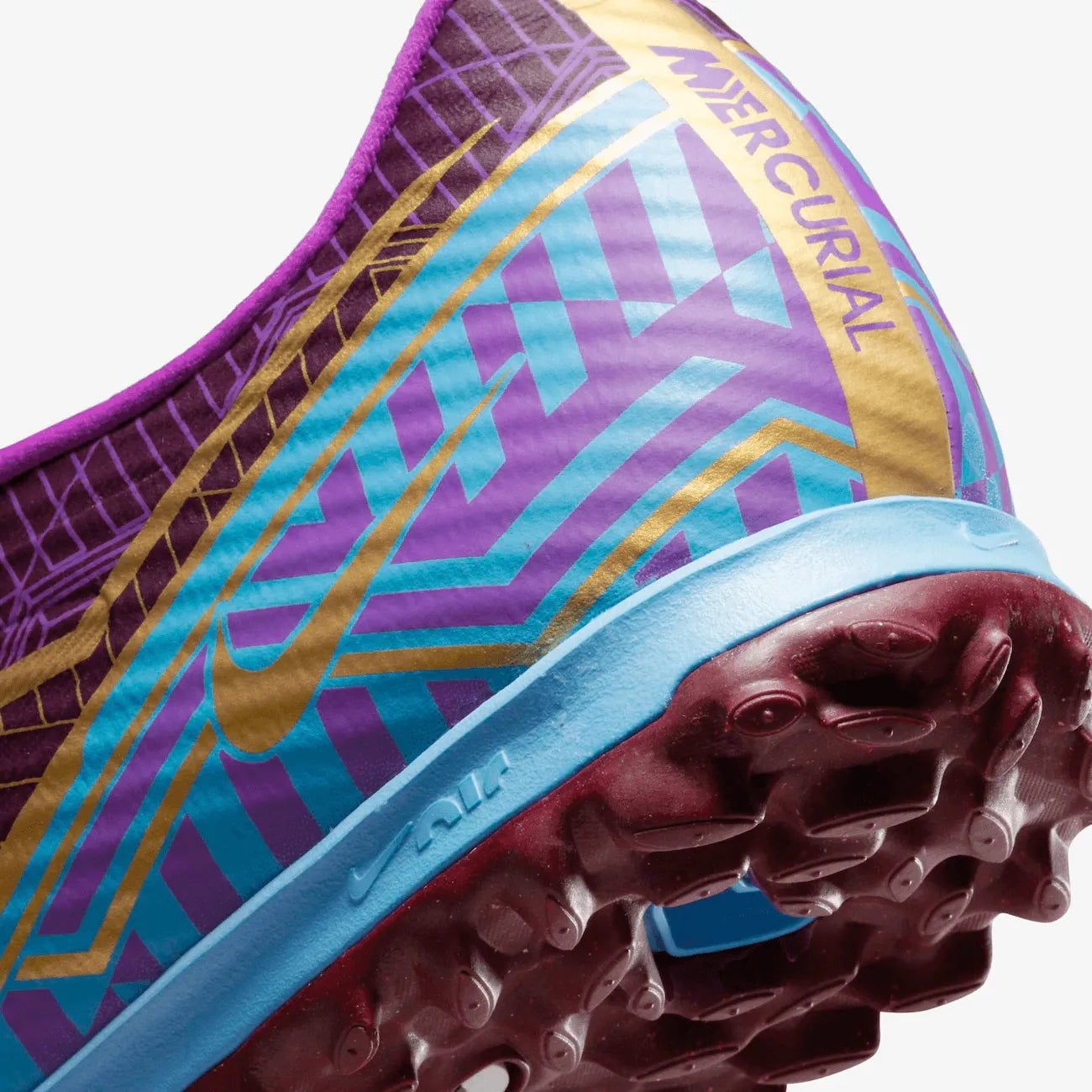 Nike Zoom Vapor 15 Academy KM Turf - Dark Beetroot-Gold (Detail 2)