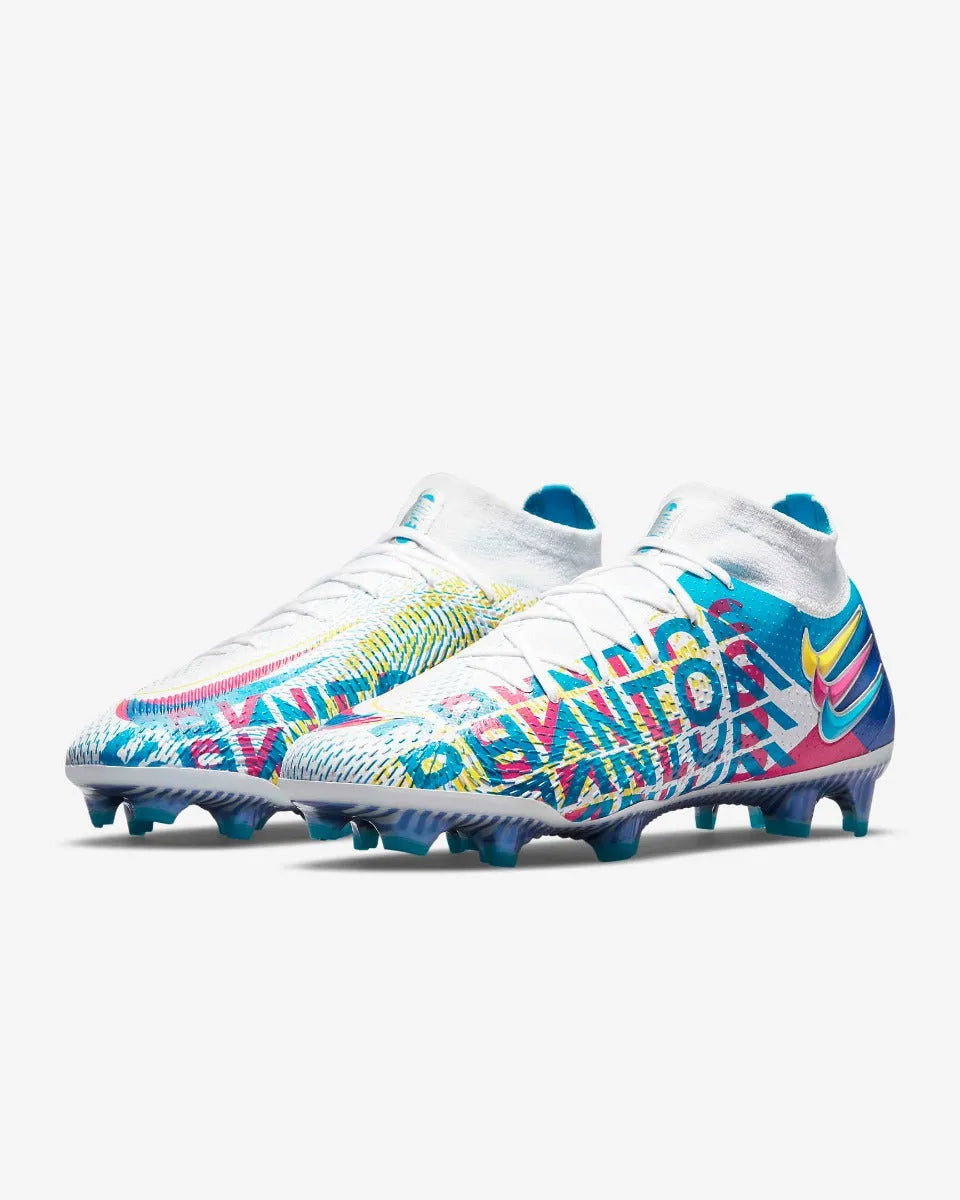 Nike Phantom GT Elite DF 3D FG - White-Blue-Pink (Pair - Diagonal)