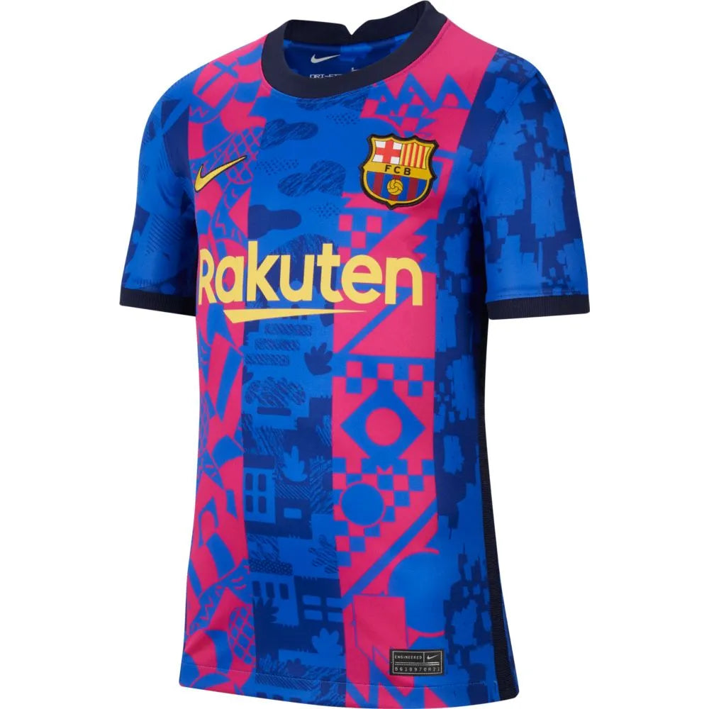 Nike 2021-22 Barcelona Youth Third Jersey - Hyper Royal-Varsity Maize (Front)