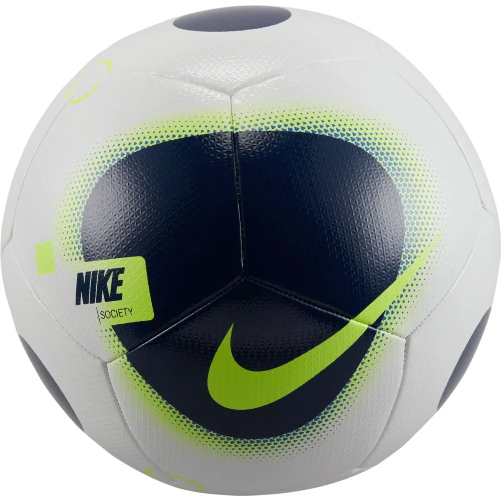 Nike Society Ball - White-Blue-Volt (Front)