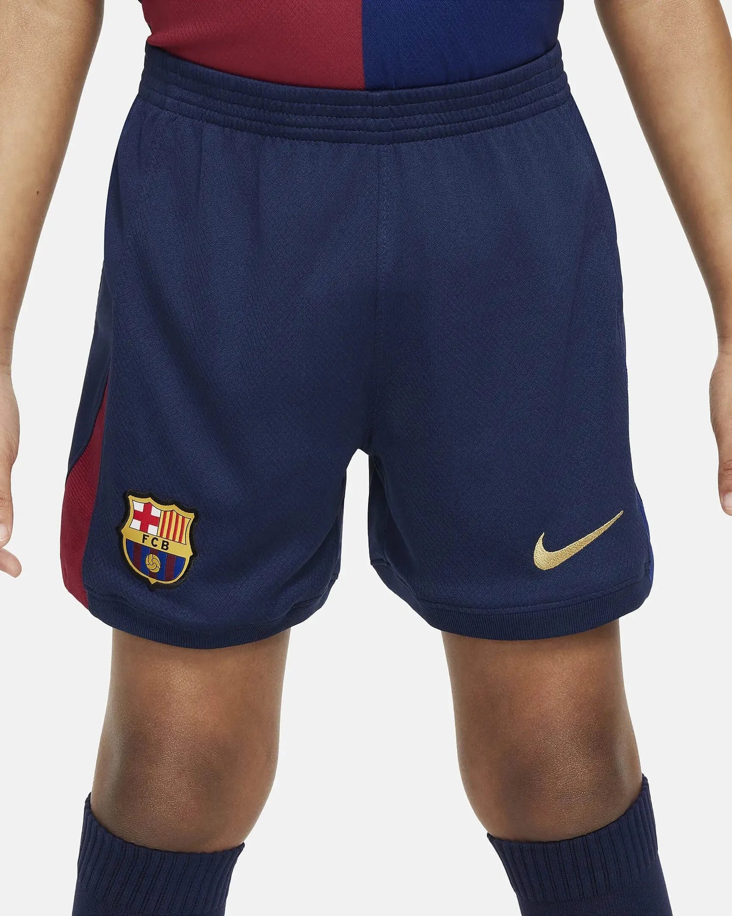 Nike 2024-25 Barcelona Little Kids' Stadium Home Kit (Shorts - Front)