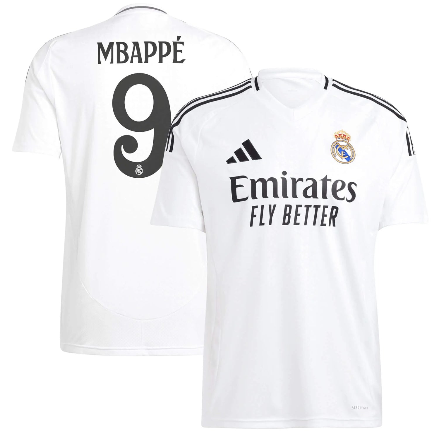 adidas 2024-25 Real Madrid Men's Stadium Home Jersey (Mbappe)