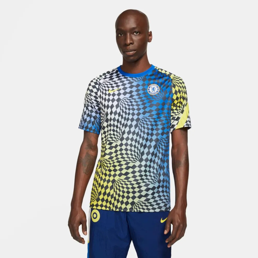 Nike 2021-22 Chelsea Pre-Match Jersey -  Lyon Blue-Opti yellow