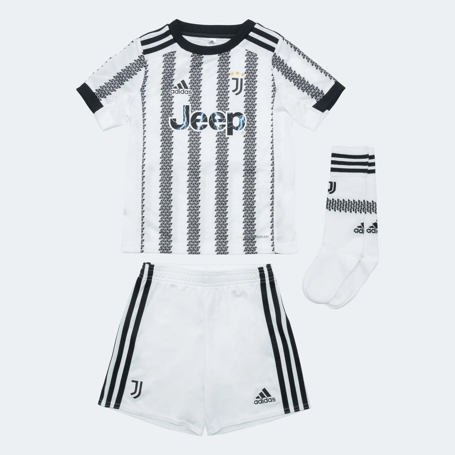 adidas 2022-23 Juventus Home Mini Kit - White-Black (Set)