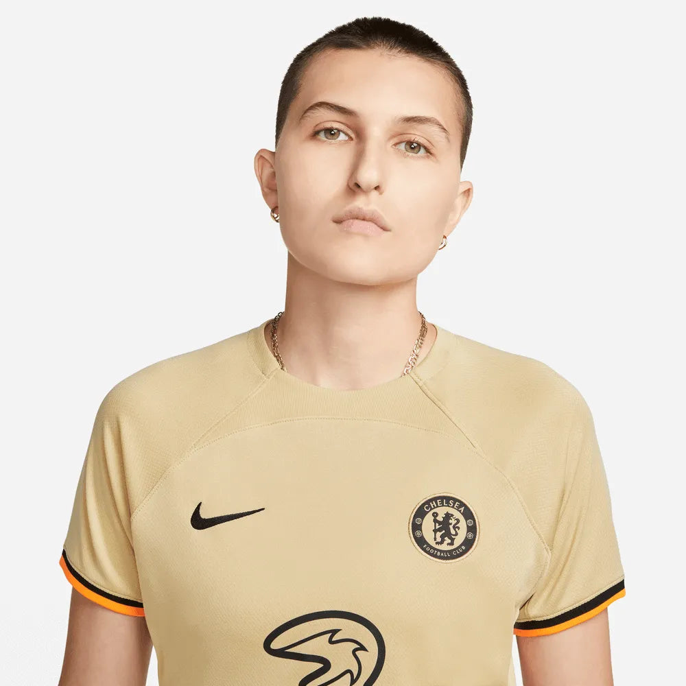 Nike 2022-23 Chelsea Womens Stadium Third Jersey - Sesame-Black (Detail 1)