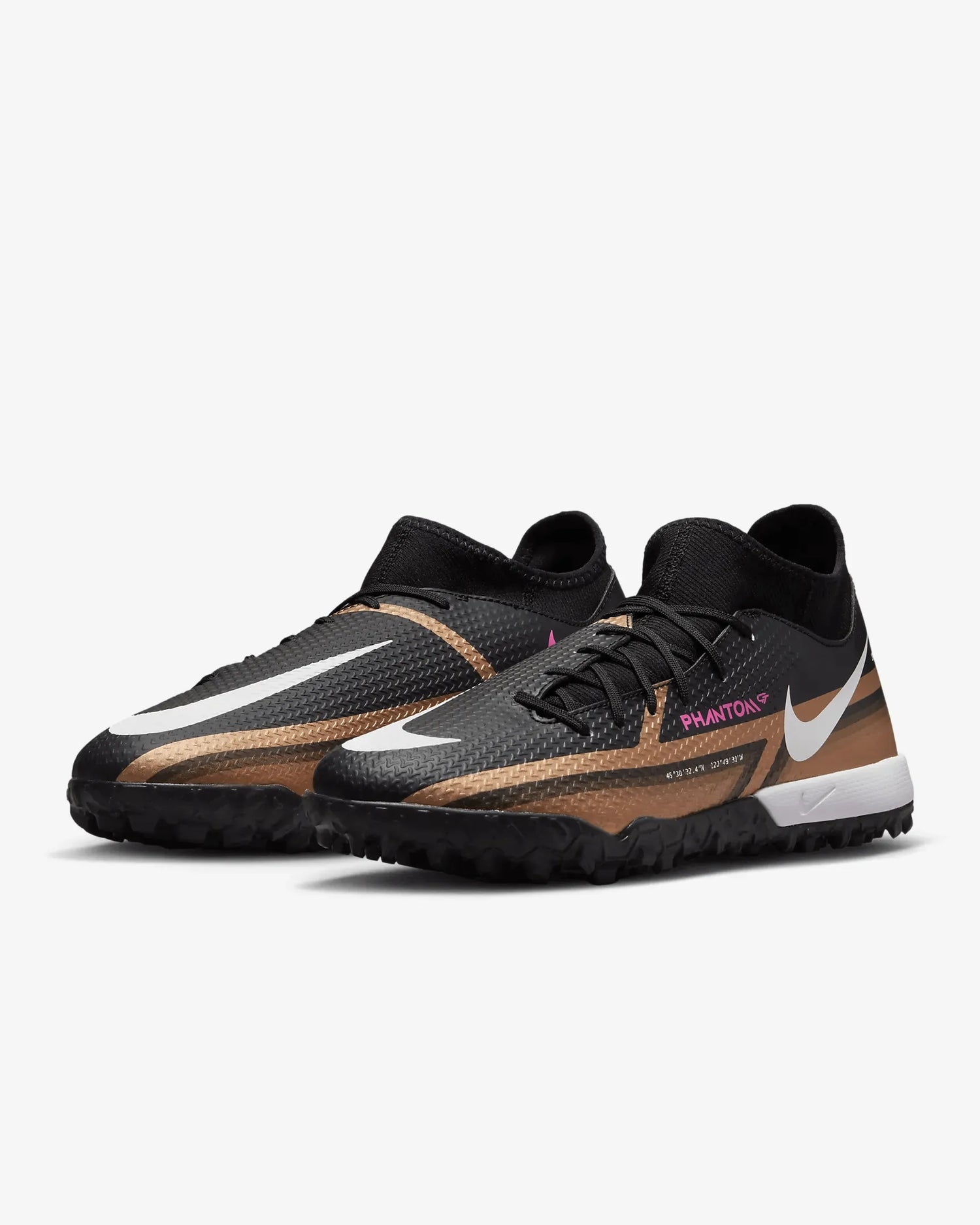 Nike Phantom GT2 Academy DF Turf - Metallic Copper (Pair - Diagonal)