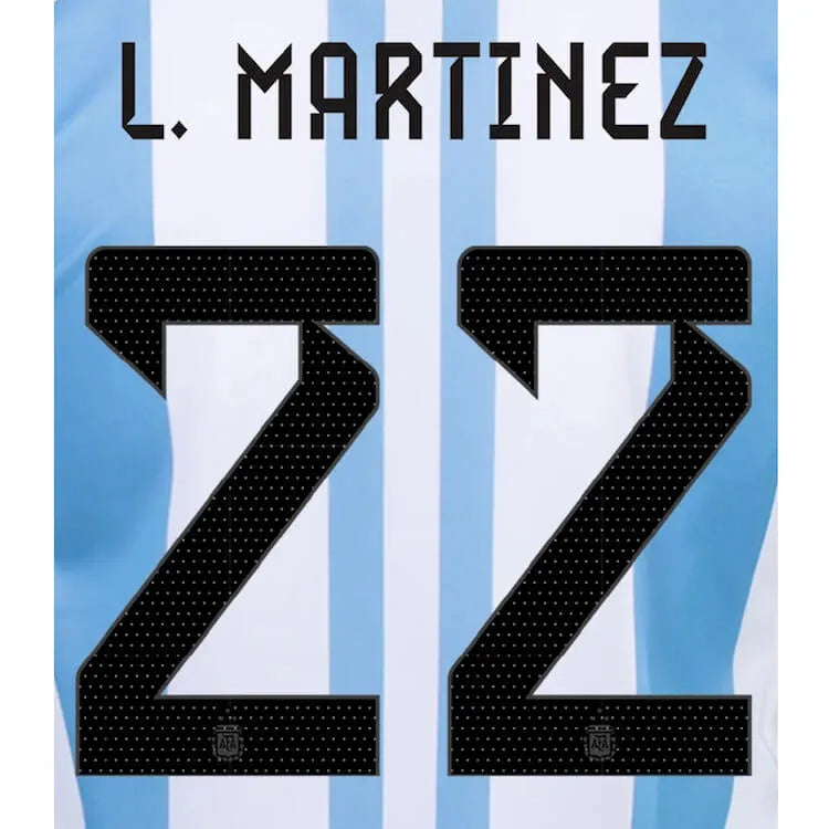 Argentina 202-23 Home L. Martinez #22 Jersey Name Set (Back)