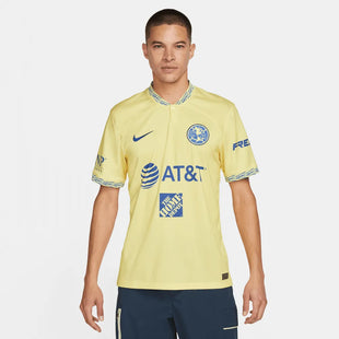 Nike 2022/23 Club America Home Jersey Lemon-Blue (Model - Front)