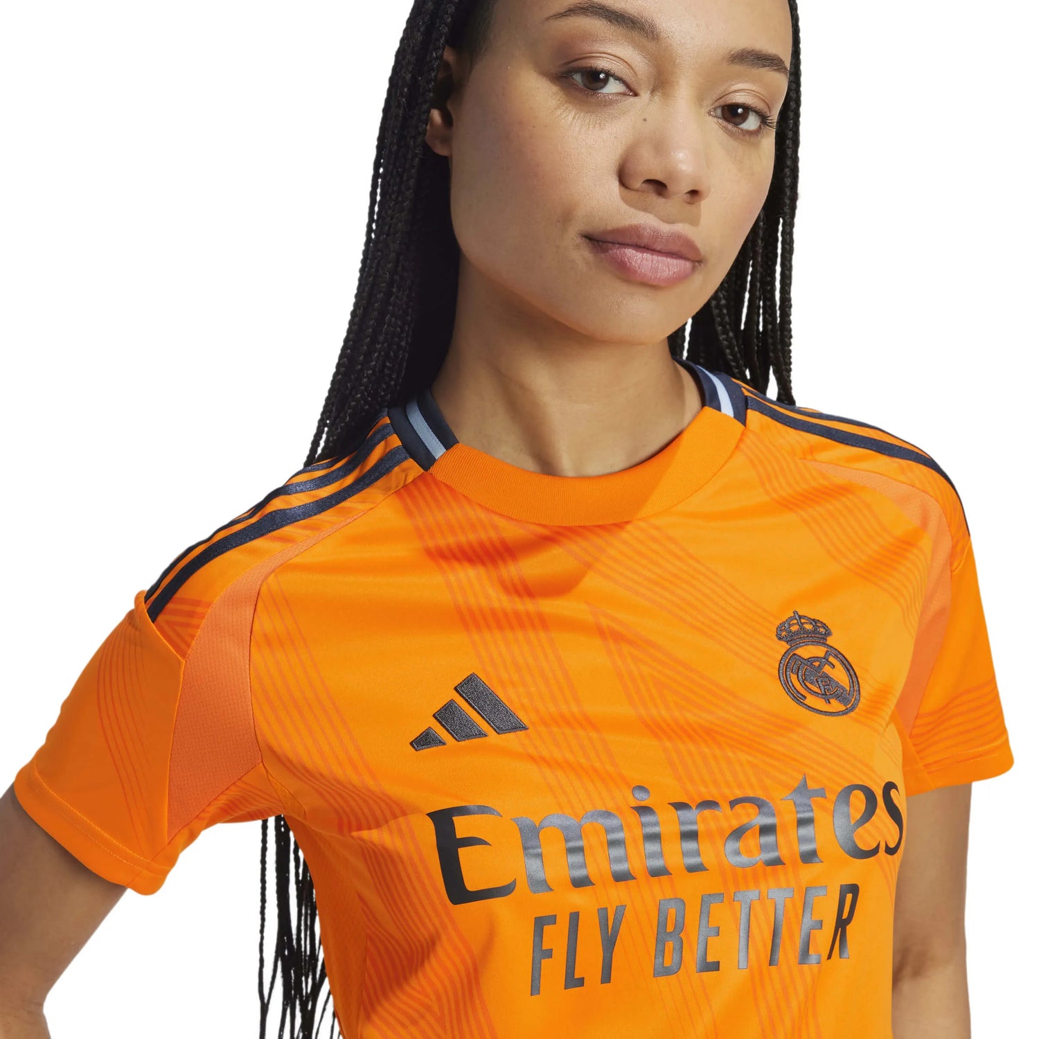 adidas 2024-25 Real Madrid Women's Stadium Away Jersey Crew Orange (Detail 1)