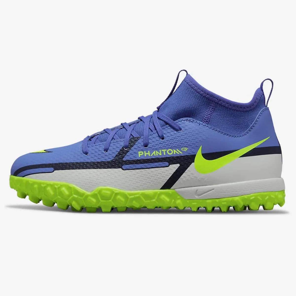 Nike JR Phantom Gt2 Academy DF TF - Sapphire-Volt-Grey (Side 1)