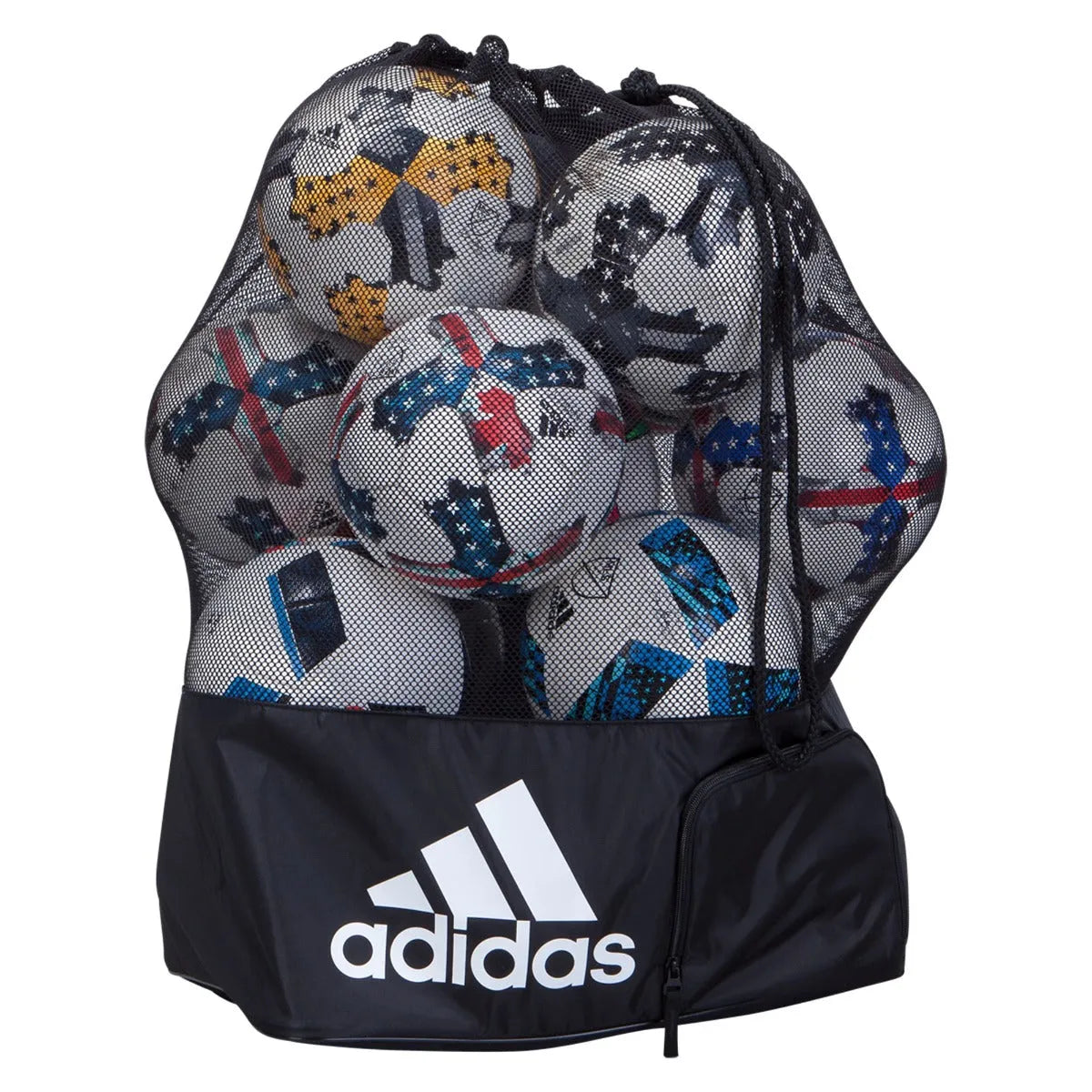 adidas 2025 MLS Club Ball Green/Glory Blue/Solar Blue Size 4 (10 Ball & Bag Bundle)