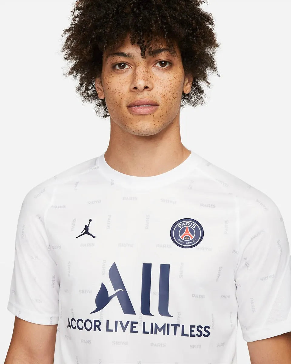 Jordan 2022 PSG Pre-Match SS Top - White (Detail 1)