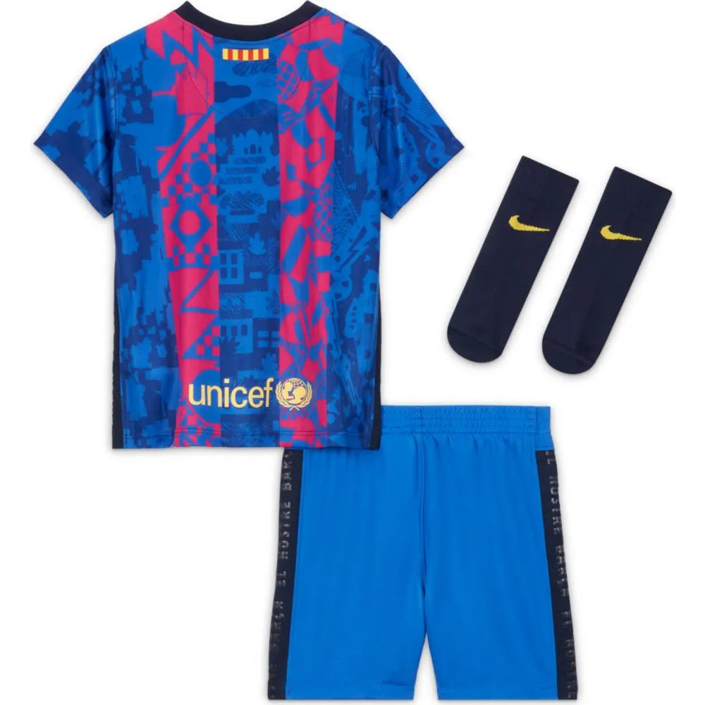 Nike 2021-22 Barcelona Home Baby-Toddler Set - Hyper Royal-Varsity Maize (Set - Back)