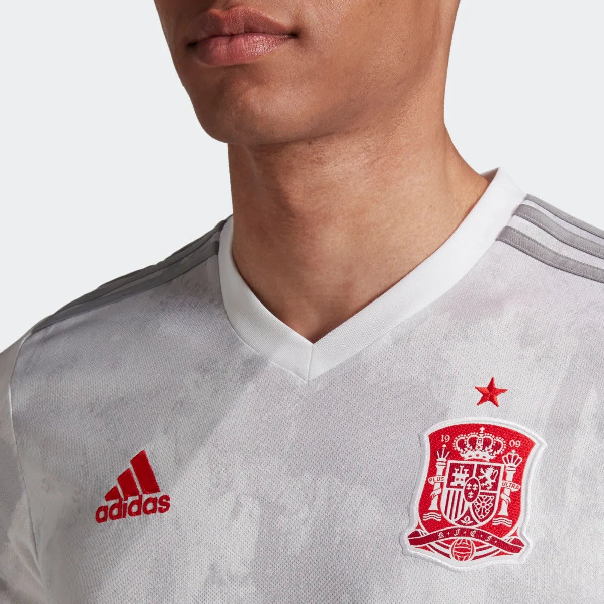 adidas 2020-21 Spain Away Jersey - White-Red (Detail 1)