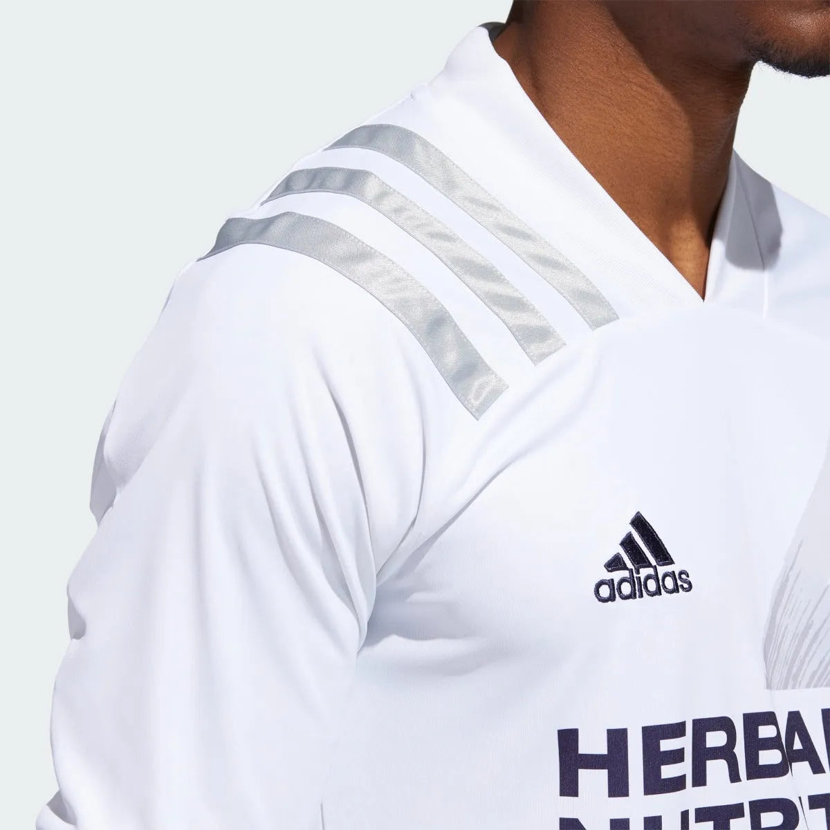 Adidas 2021 LA Galaxy Home Long-Sleeve Jersey - White-Grey