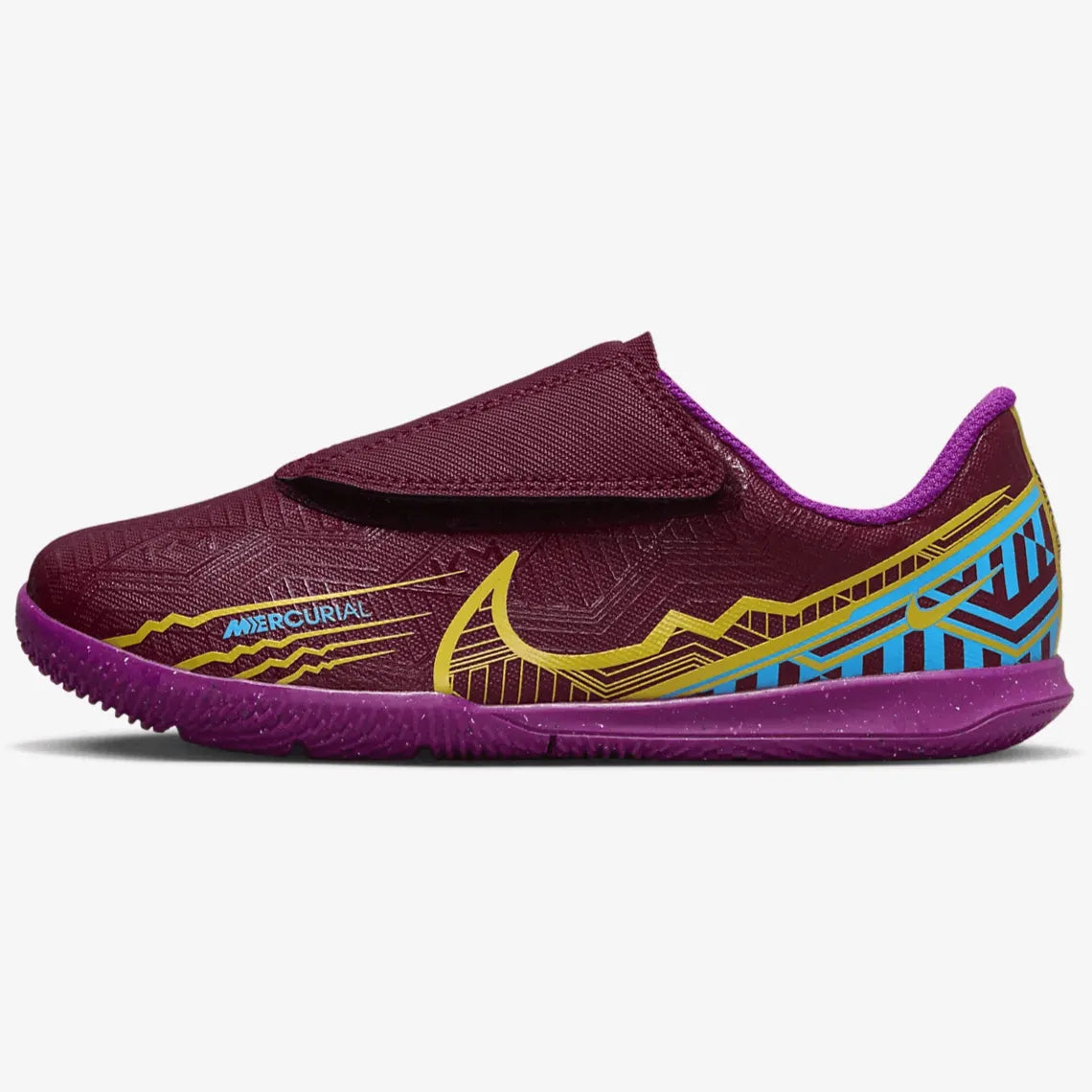 Nike Kids Vapor 15 Club KM Indoor PS (V) - Dark Beetroot-Gold (Side 1)