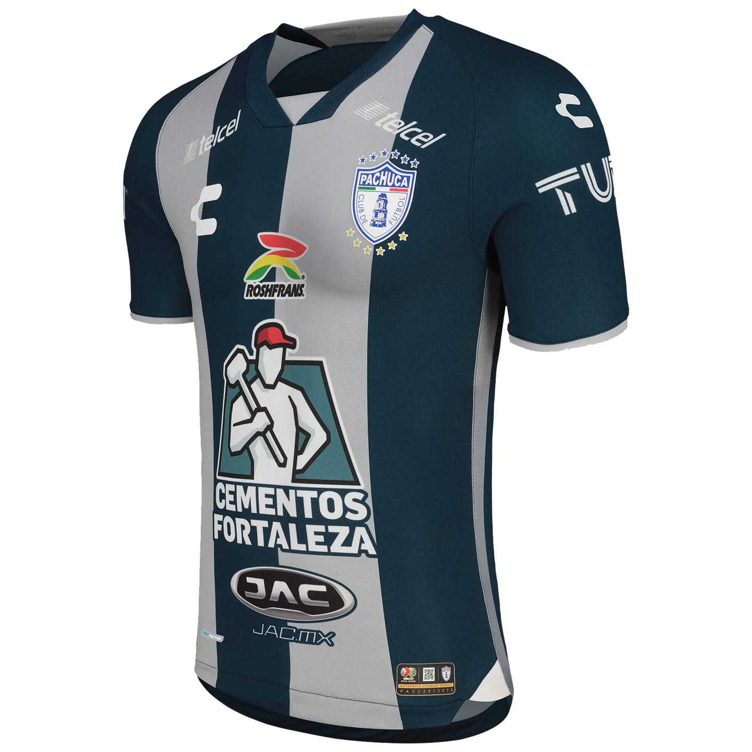 Charly 2022-23 Pachuca Home Jersey - Grey-Navy (Diagonal)