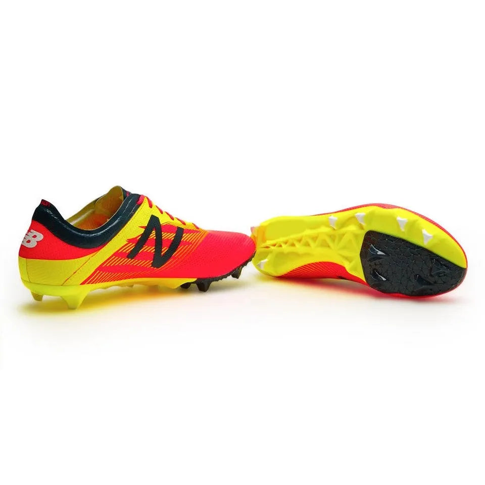 New Balance Furon II Pro FG - Pink-Yellow-Black (Pair - Side/Bottom)